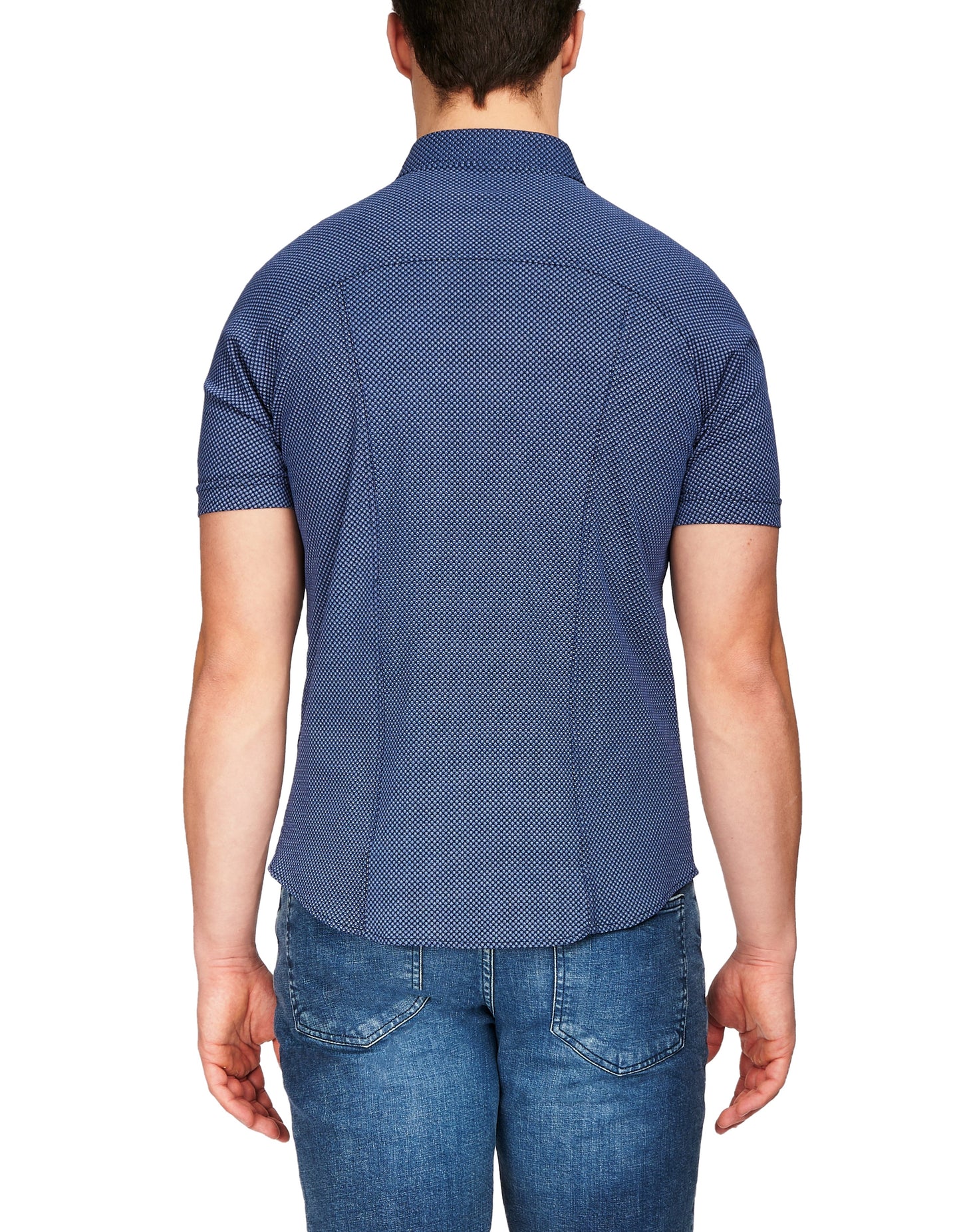 Modern English Short Sleeve Navy Shirt